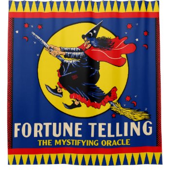 Vintage Witch Fortune Telling Mystifying Oracle Shower Curtain by Vintage_Halloween at Zazzle