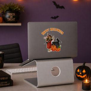 Vintage Witch Halloween Custom-Cut Vinyl Sticker