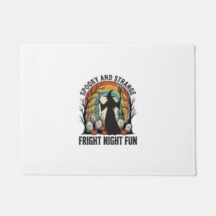 Vintage Witch Halloween Graveyard Silhouette Art_1 Doormat