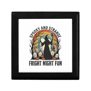 Vintage Witch Halloween Graveyard Silhouette Art_1 Gift Box