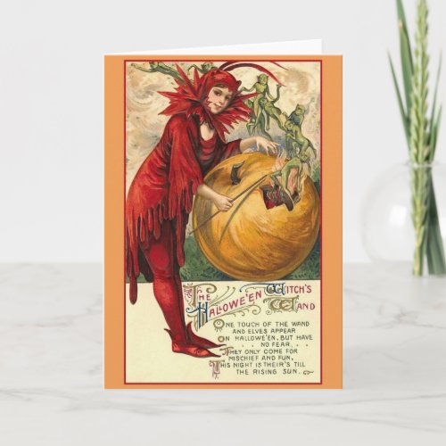 Vintage Witch Halloween Greeting Card