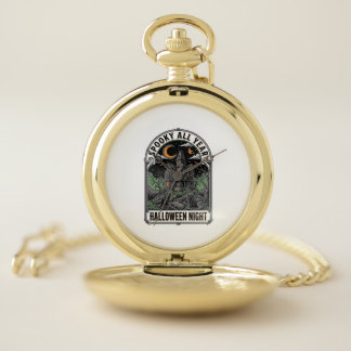 Vintage Witch Halloween Haunted House Shirt_1 Pocket Watch
