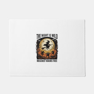 Vintage Witch Halloween Moonlit Mischief Graphic_1 Doormat