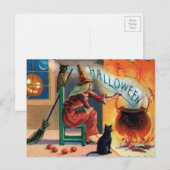 Vintage Witch Halloween Postcard | Zazzle