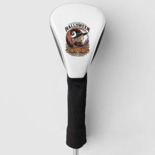 Vintage Witch Halloween Pumpkin Moon Engraving Art Golf Head Cover
