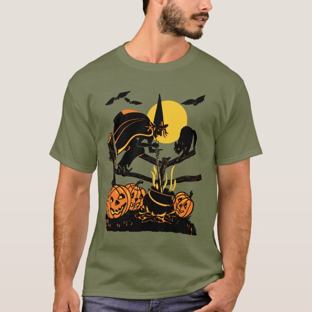 Vintage Witch Halloween T-Shirt (Front)