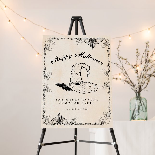 Vintage Witch Halloween Welcome Sign (In Situ (Stand))