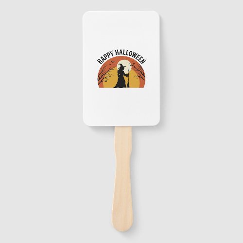 Vintage Witch Happy Halloween Shirt Design_1 Hand Fan