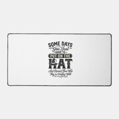 Vintage Witch Hat Funny Halloween Typography Desig Desk Mat