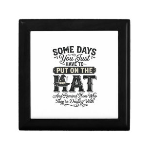 Vintage Witch Hat Funny Halloween Typography Desig Gift Box