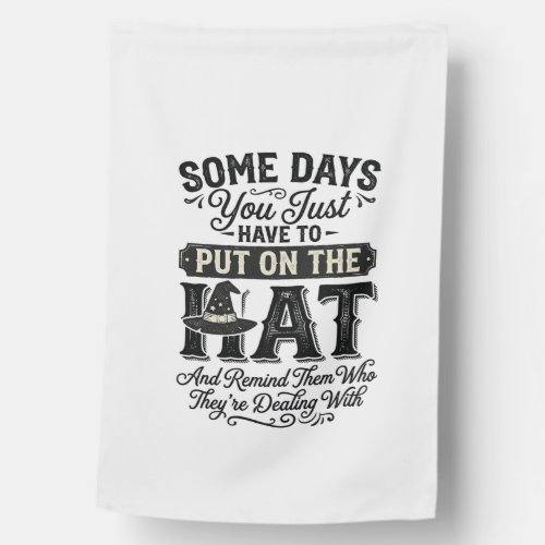 Vintage Witch Hat Funny Halloween Typography Desig House Flag