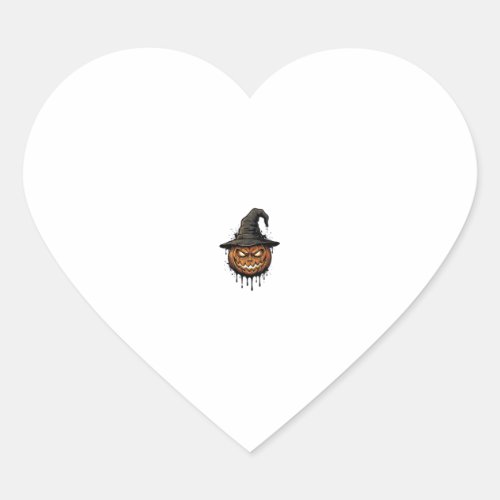 Vintage Witch Hat Pumpkin Halloween Graphic_1 Heart Sticker