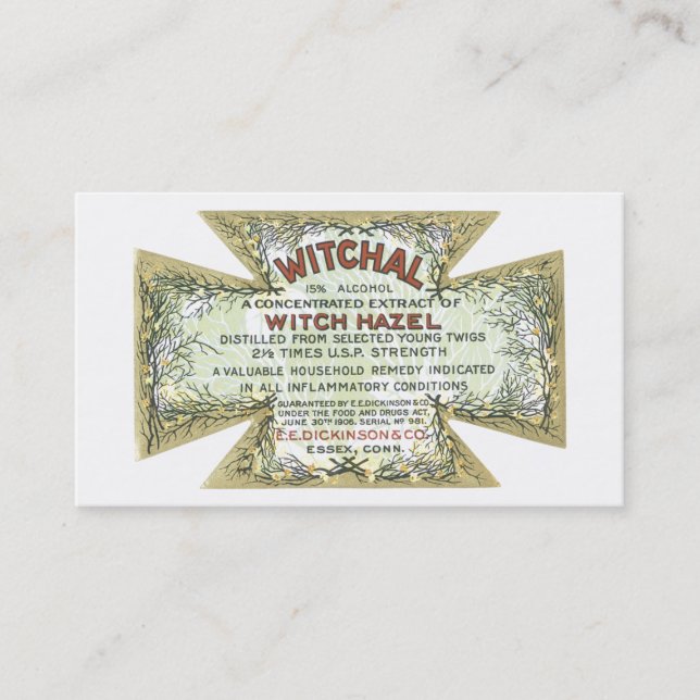 Vintage Witch Hazel Business Card (Front)