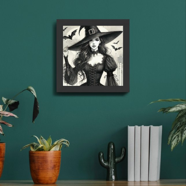 Vintage Witch Illustration Art Framed Art (Living Room 2)