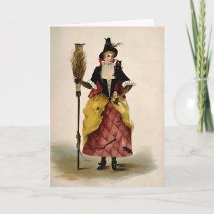 Vintage Witch Illustration Halloween Card