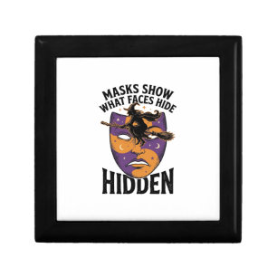 Vintage Witch Mask Halloween Face Illusion Art_1 Gift Box