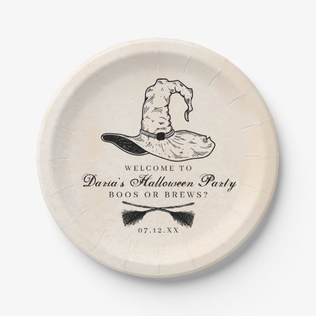 Vintage Witch Paper Plates (Front)