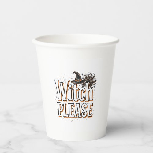 Vintage Witch Please Halloween Vector Design_1 Paper Cups