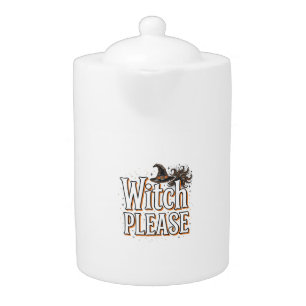 Vintage Witch Please Halloween Vector Design_1 Teapot