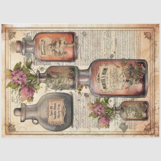 Vintage Witch Potion Design Series 7 Tissue Paper (Front)