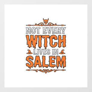 Vintage Witch Salem Halloween Typography Design_1 Floor Decals