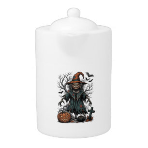 Vintage Witch Scarecrow Halloween Pumpkin Shirt De Teapot