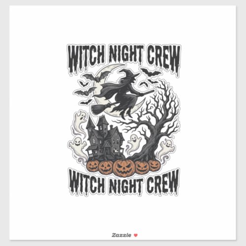 Vintage Witch Shirt Halloween Coven Night Graphic_ Sticker