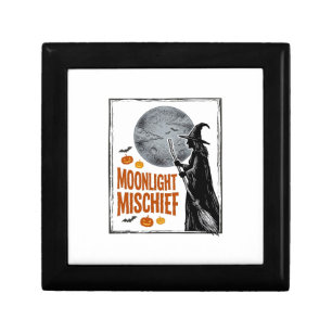 Vintage Witch Shirt Halloween Moon Silhouette_1 Gift Box