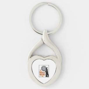 Vintage Witch Shirt Halloween Moon Silhouette_1 Keychain