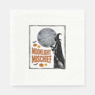 Vintage Witch Shirt Halloween Moon Silhouette_1 Napkins
