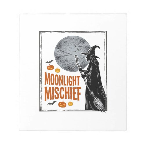 Vintage Witch Shirt Halloween Moon Silhouette_1 Notepad