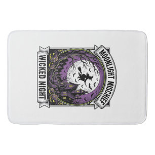 Vintage Witch Shirt Moonlit Haunted Halloween Art_ Bath Mat