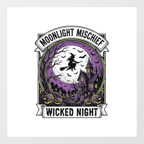 Vintage Witch Shirt Moonlit Haunted Halloween Art_ Floor Decals