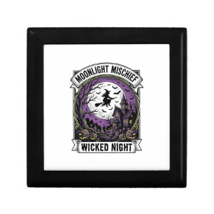 Vintage Witch Shirt Moonlit Haunted Halloween Art_ Gift Box