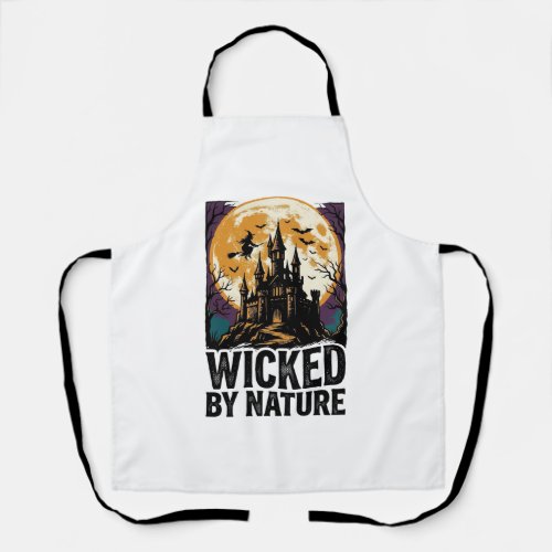 Vintage Witch Shirt Spooky Haunted Castle Hallowee Apron