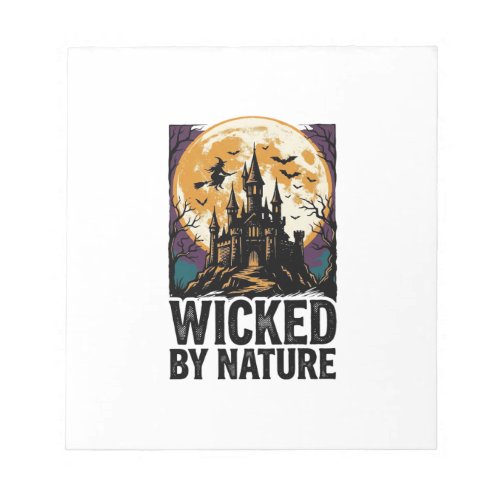 Vintage Witch Shirt Spooky Haunted Castle Hallowee Notepad