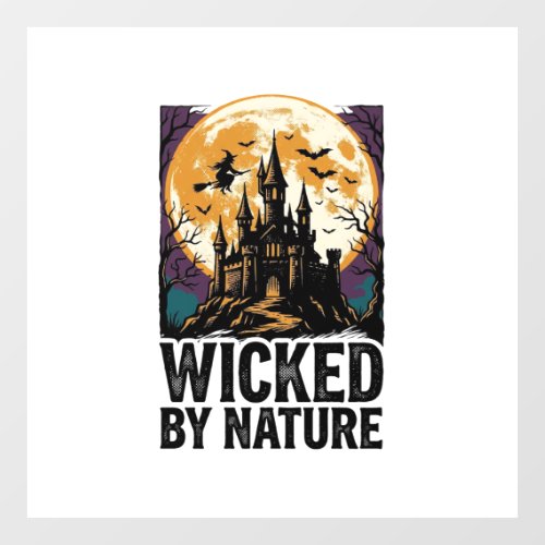 Vintage Witch Shirt Spooky Haunted Castle Hallowee Window Cling