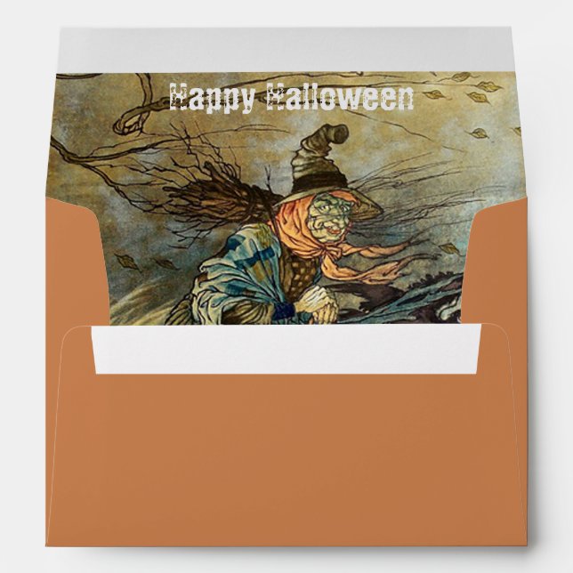 Vintage Witch Spooky Halloween  Envelope (Back (Bottom))