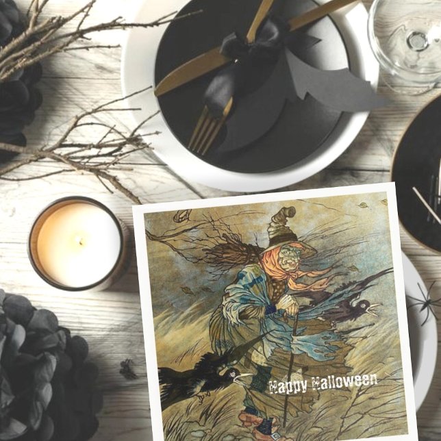 Vintage Witch Spooky Halloween Party  Napkins (Creator Uploaded)