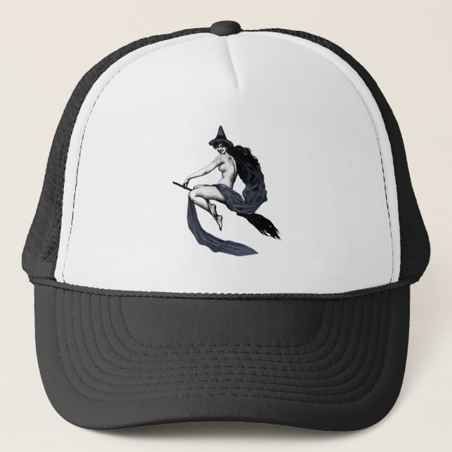 Vintage Witch Trucker Hat (Front)