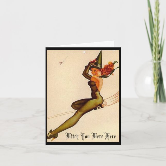 Vintage Witch, Witch You Were Here Card (Front)