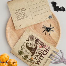 Vintage Witchcore Halloween Postcard Greeting
