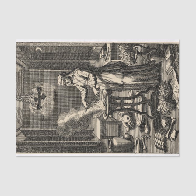 Vintage Witchcraft Halloween Party Gift Tissue Paper (Front)