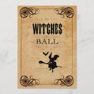 Vintage Witches Ball 50th Birthday Double Sided Invitation