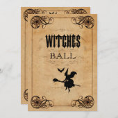 Vintage Witches Ball Sweet 16 Double Sided Invitation (Front/Back)