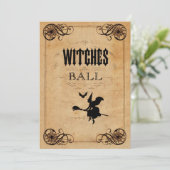 Vintage Witches Ball Sweet 16 Double Sided Invitation (Standing Front)