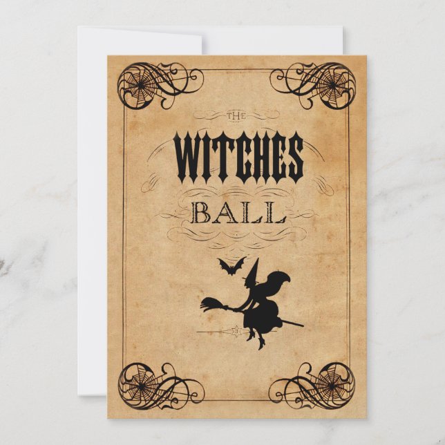 Vintage Witches Ball Sweet 16 Double Sided Invitation (Front)