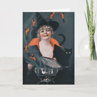 Vintage Witches Brew with Lobsters Card