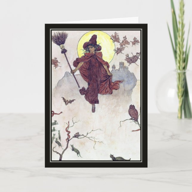 Vintage Witches by Kate Greenaway Card (Front)