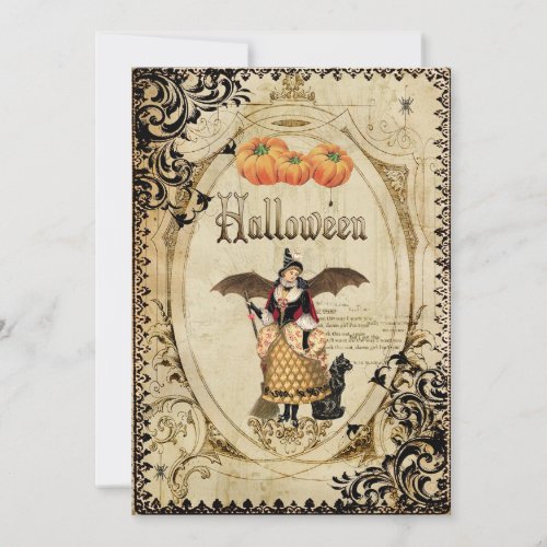 Vintage Witches Halloween Party Invitation Cards